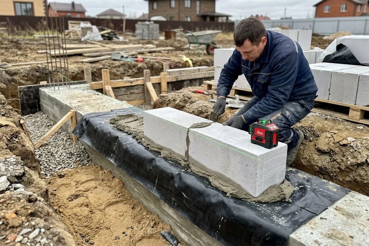 Ленточный фундамент под стены из газобетонных блоков — правильное основание